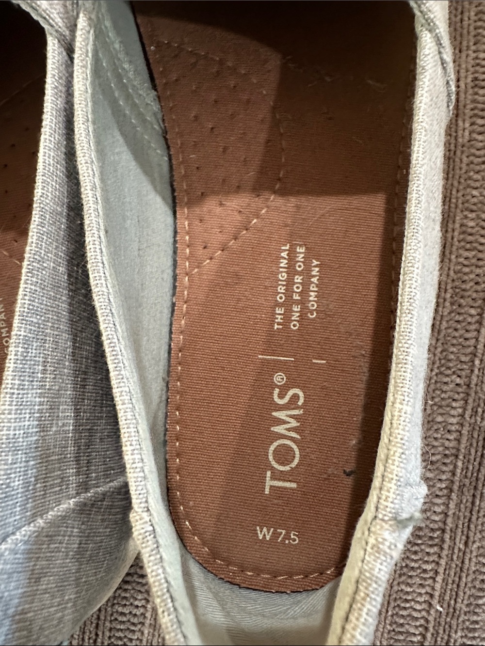 TOMS Light Gray Slip-On Canvas Flats - Picture 6 of 8